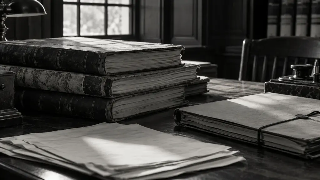 Deloitte Cyprus Abramovich investigation illustrated by a black-and-white editorial photograph of archival company ledgers and financial records.